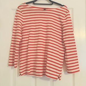 New! JCrew Summer Orange and White Striped Top